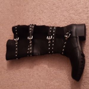 Fergalicious Black Foxley Moto Boots - Size 10 - NEW w/Box